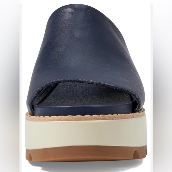 Sorel Dark Blue Mules with Light Tan Platform - Picture 3 of 11